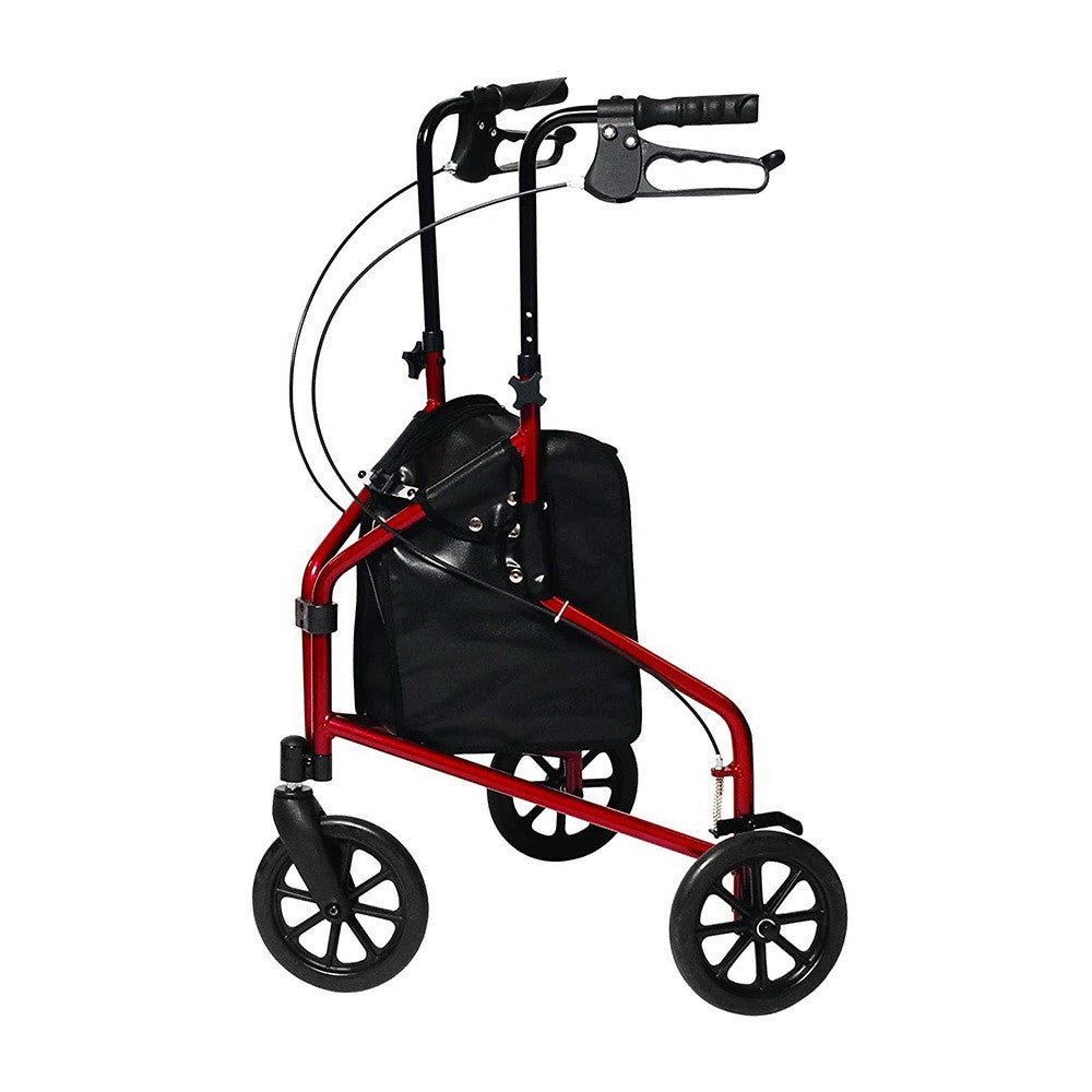 Lumex 3-Wheel Cruiser Aluminium Rollator, Metallic Burgundy, 1 Ea